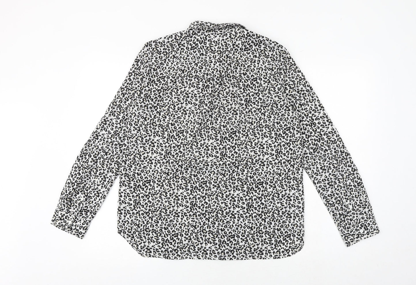 French Connection Womens Multicoloured Animal Print Polyester Basic Button-Up Size 10 Collared - Leopard Print