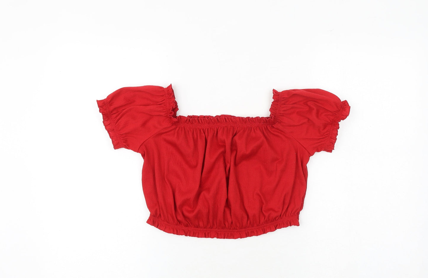 Womens UK Size S H&M Red Cropped Blouse