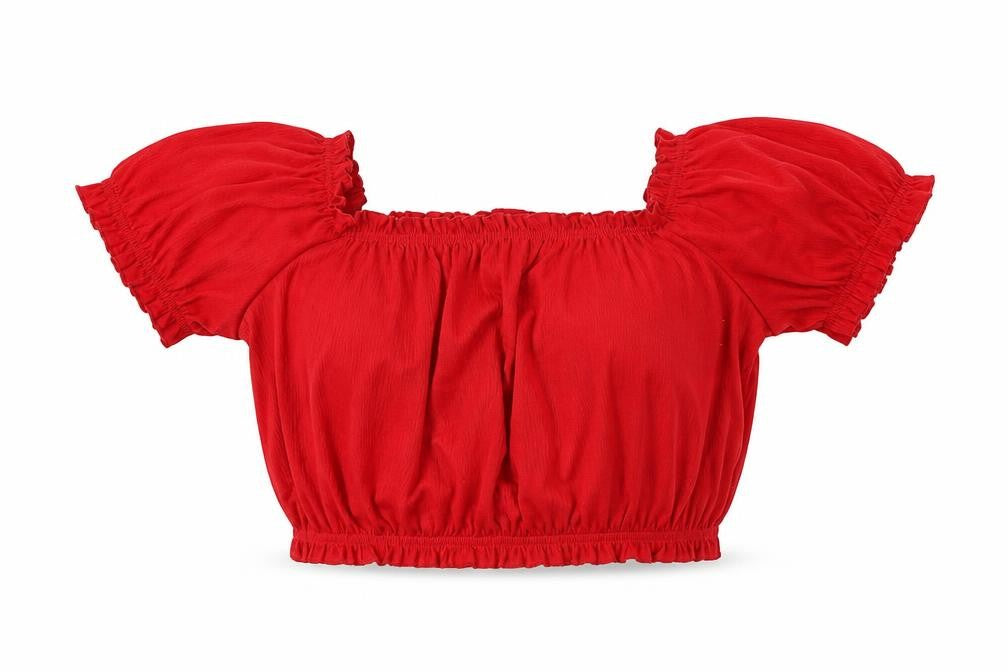 Womens UK Size S H&M Red Cropped Blouse