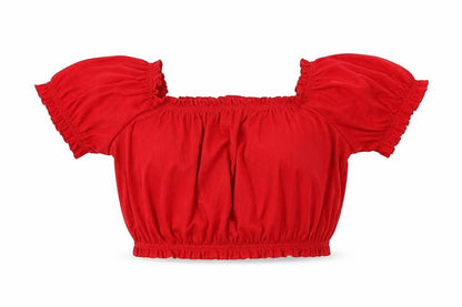 Womens UK Size S H&M Red Cropped Blouse