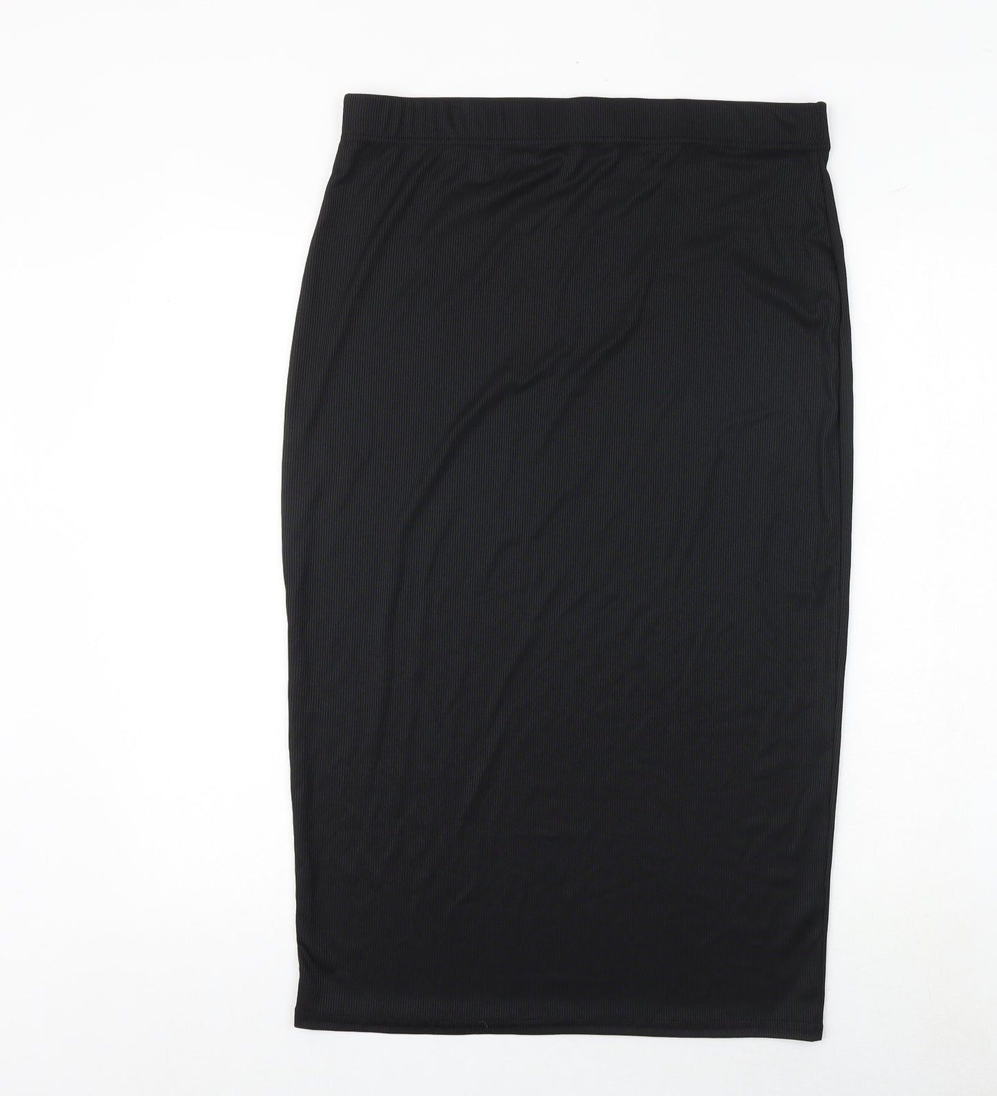 Boohoo Womens Black Polyester Straight & Pencil Skirt Size 34 in