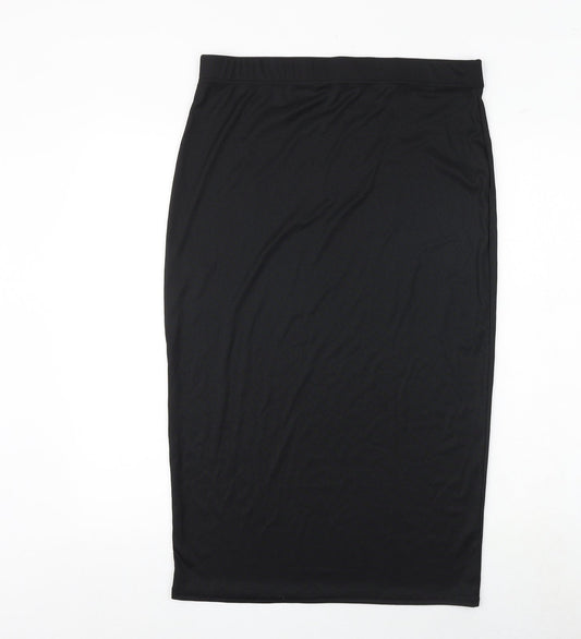 Boohoo Womens Black Polyester Straight & Pencil Skirt Size 34 in