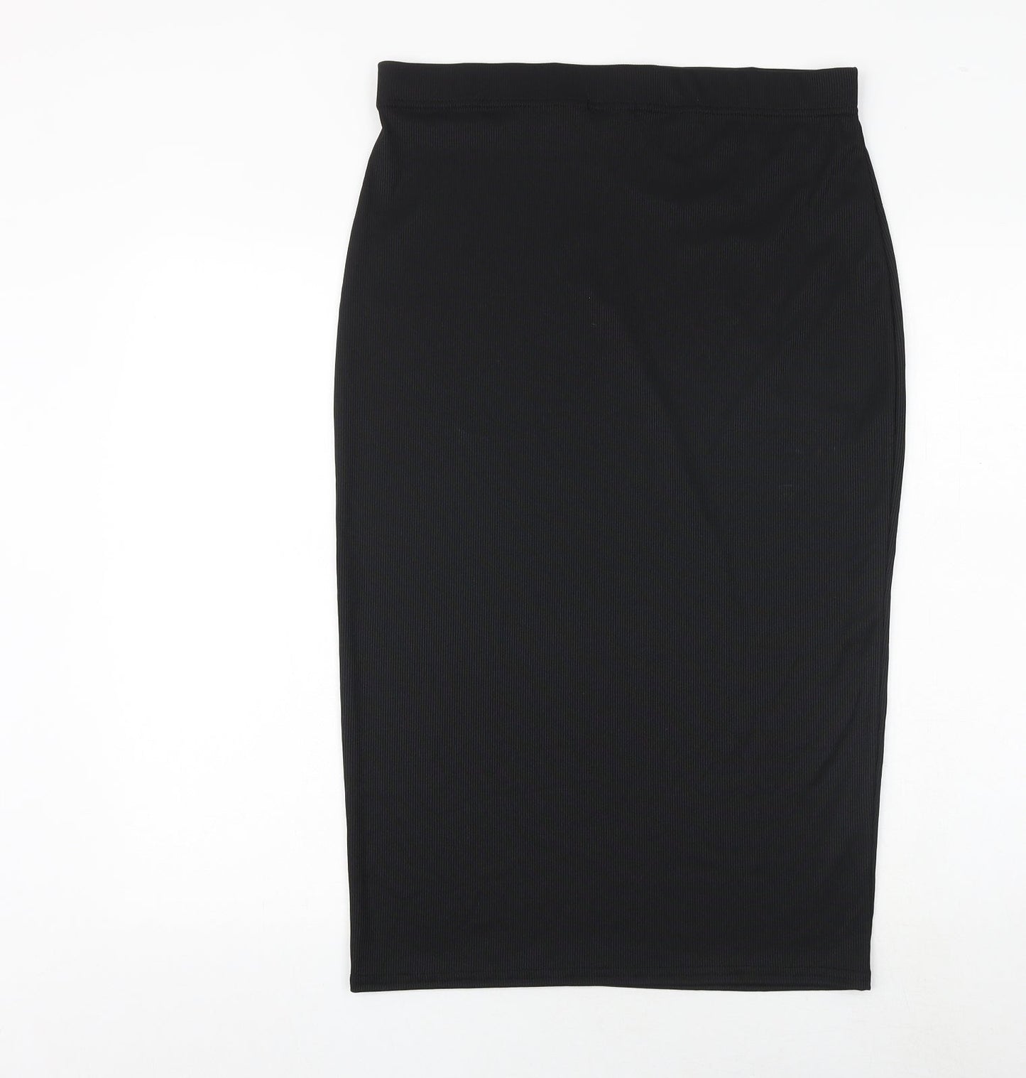 Boohoo Womens Black Polyester Straight & Pencil Skirt Size 34 in