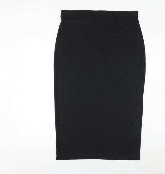 Boohoo Womens Black Polyester Straight & Pencil Skirt Size 34 in