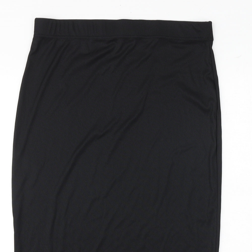 Boohoo Womens Black Polyester Straight & Pencil Skirt Size 34 in
