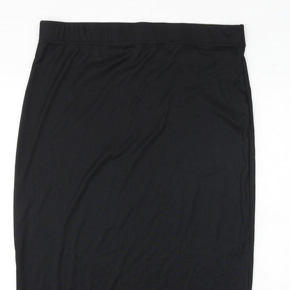 Boohoo Womens Black Polyester Straight & Pencil Skirt Size 34 in