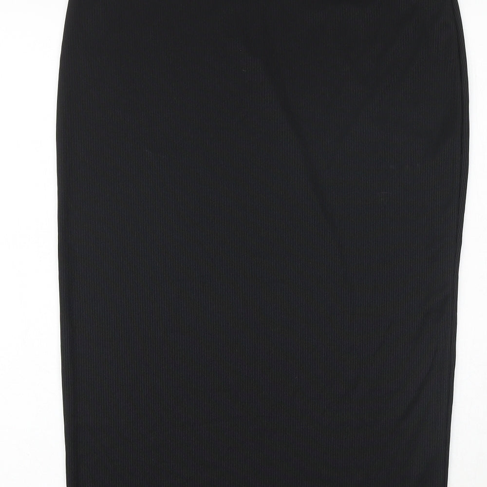 Boohoo Womens Black Polyester Straight & Pencil Skirt Size 34 in