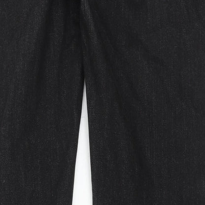 JED Mens Black Cotton Straight Jeans Size 32 in Regular Button