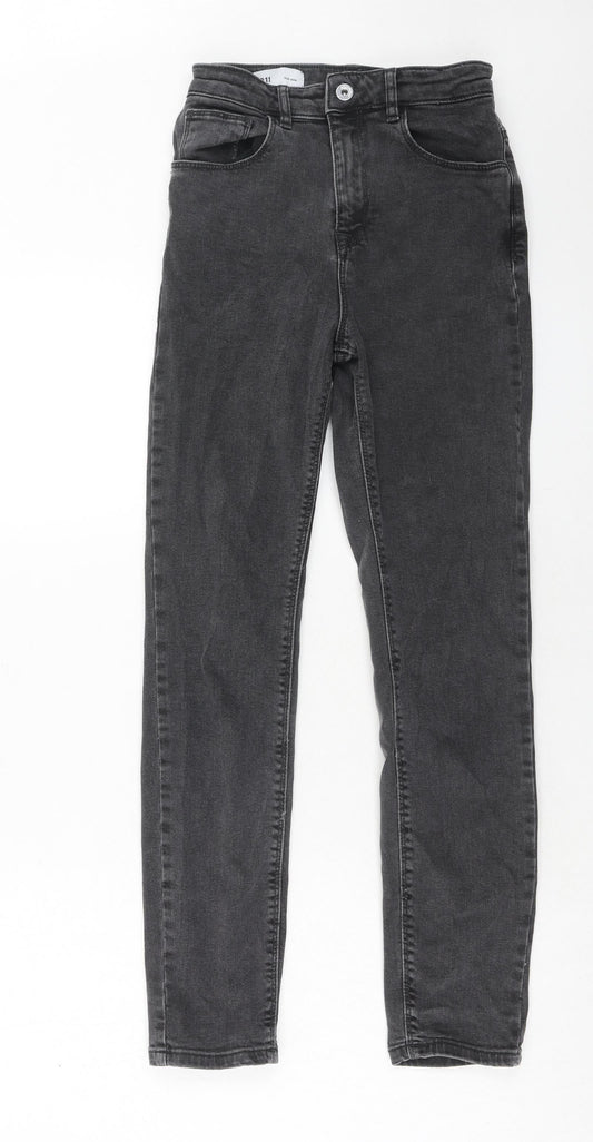 COLLUSION Womens Grey Cotton Straight Jeans Size 25 in L32 in Slim Zip