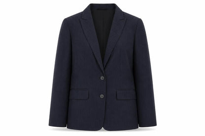 Marks and Spencer Womens Blue Pinstripe Polyester Jacket Suit Jacket Size 8