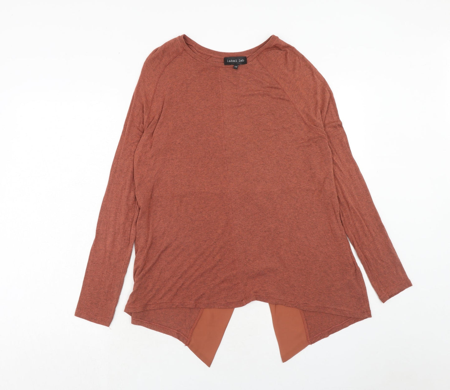 Womens UK Size 10 Label Lab Orange Basic T-Shirt