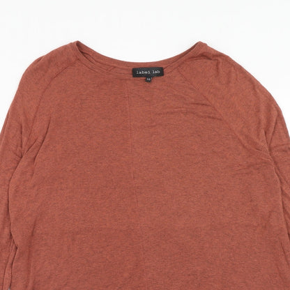 Womens UK Size 10 Label Lab Orange Basic T-Shirt