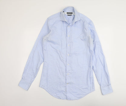 Mens UK Size 15.5 Michaelis Blue  Button-Up Long Sleeve Casual Shirt