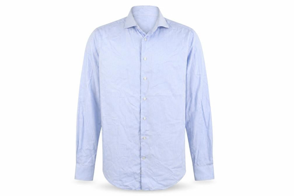 Mens UK Size 15.5 Michaelis Blue  Button-Up Long Sleeve Casual Shirt
