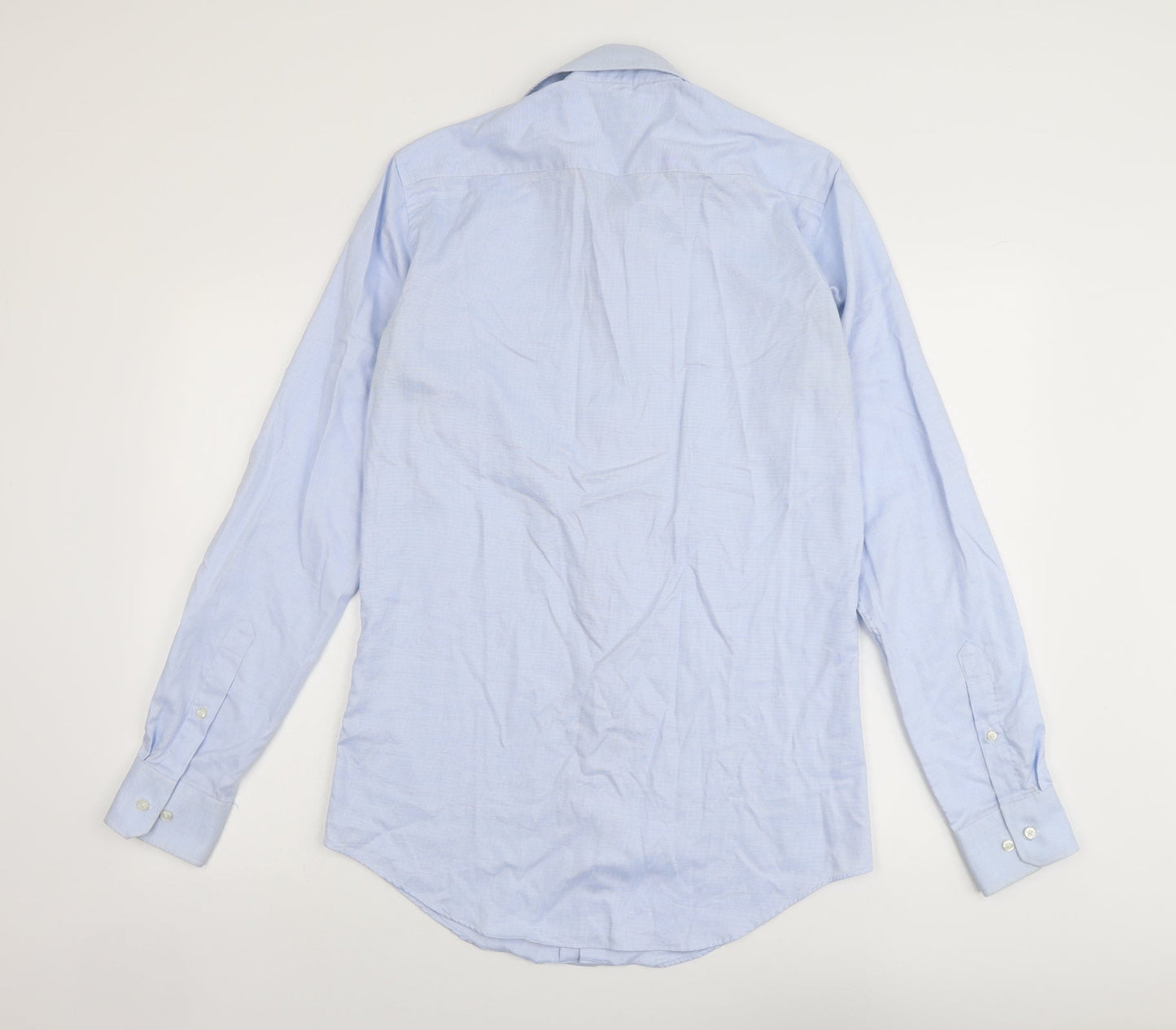 Mens UK Size 15.5 Michaelis Blue  Button-Up Long Sleeve Casual Shirt