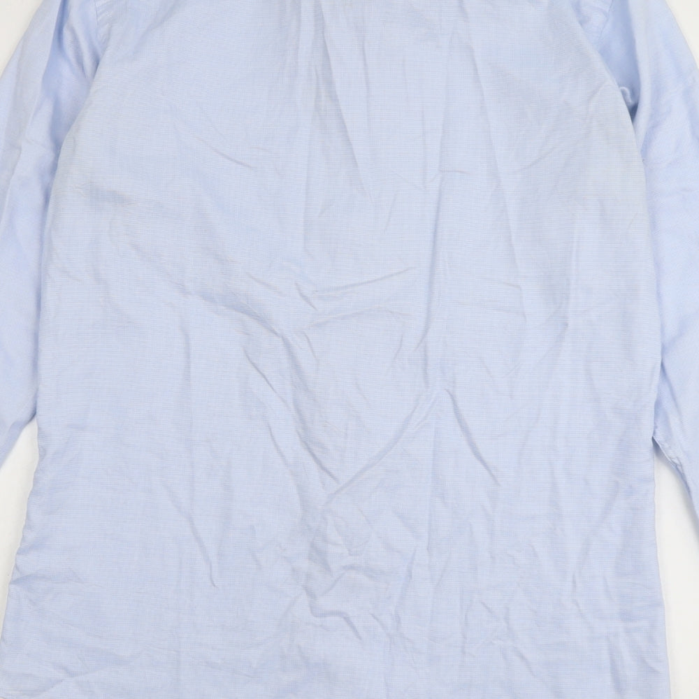 Mens UK Size 15.5 Michaelis Blue  Button-Up Long Sleeve Casual Shirt