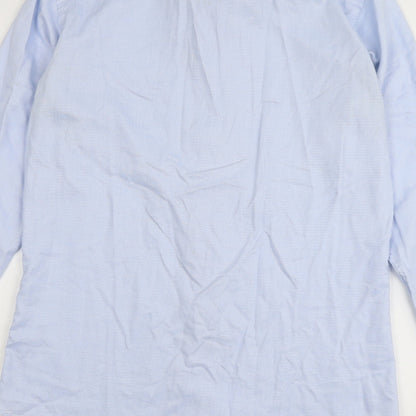 Mens UK Size 15.5 Michaelis Blue  Button-Up Long Sleeve Casual Shirt