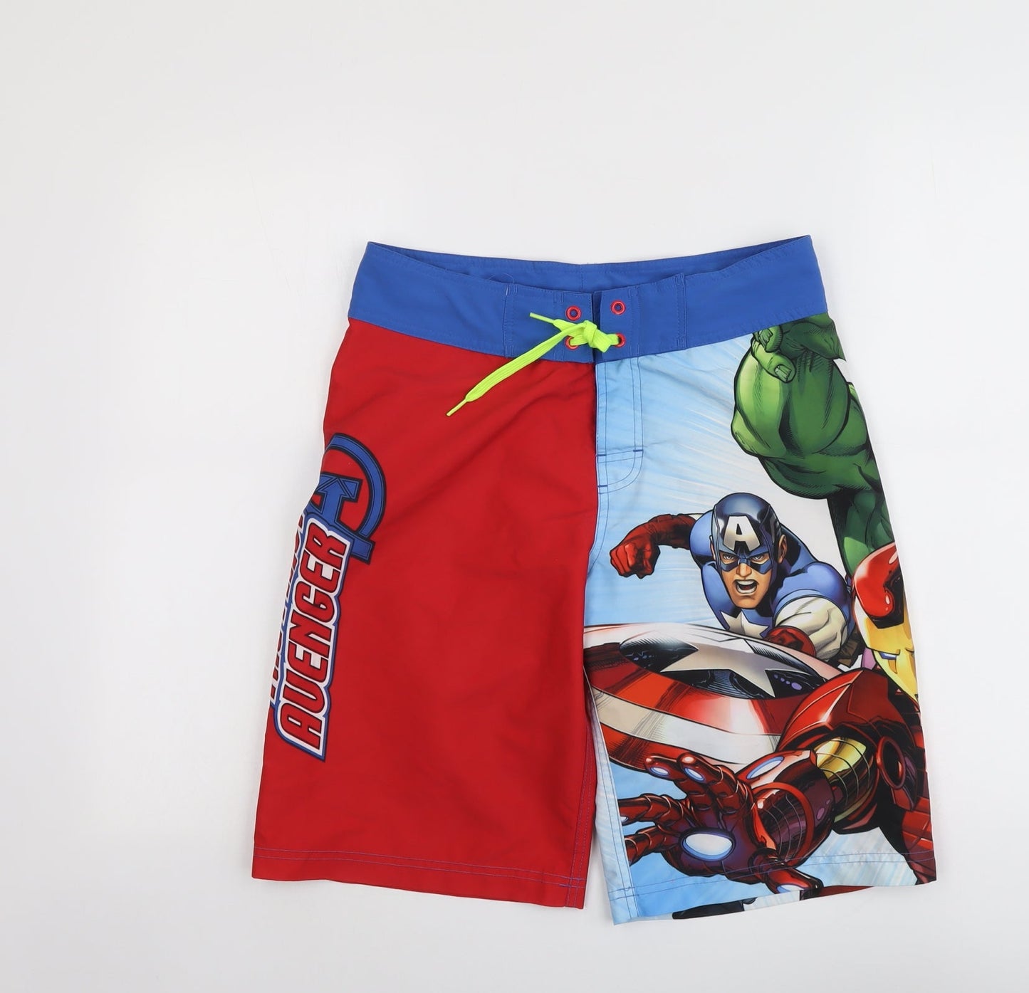 H&M Boys Multicoloured Polyester Bermuda Shorts Size 14 Years Regular Drawstring - Avengers Swim Shorts
