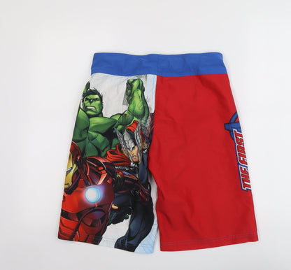 H&M Boys Multicoloured Polyester Bermuda Shorts Size 14 Years Regular Drawstring - Avengers Swim Shorts