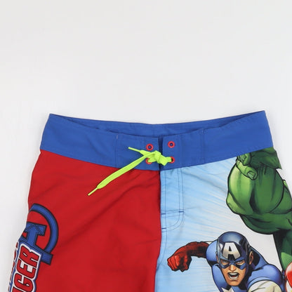 H&M Boys Multicoloured Polyester Bermuda Shorts Size 14 Years Regular Drawstring - Avengers Swim Shorts
