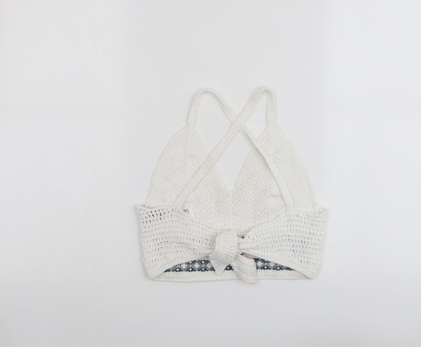 Womens UK Size 6 Topshop White Cropped Tank