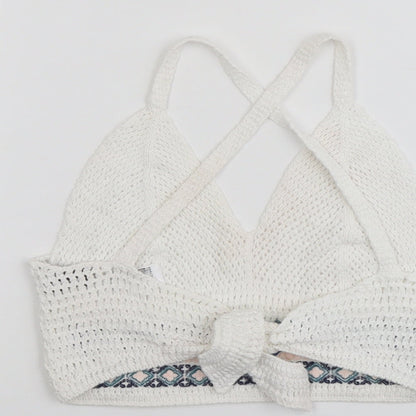 Womens UK Size 6 Topshop White Cropped Tank