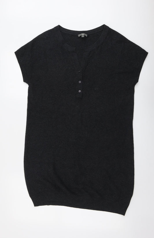 Gap Womens Grey Cotton Jumper Dress Size M V-Neck Pullover