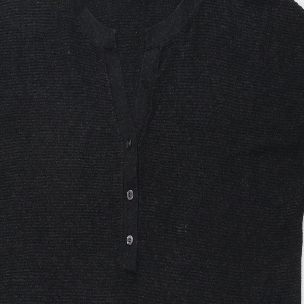 Gap Womens Grey Cotton Jumper Dress Size M V-Neck Pullover