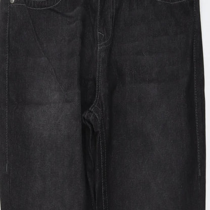 Kurt Muller Womens Black Cotton Bootcut Jeans Size 32 in L29 in Regular Button