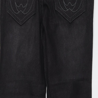 Kurt Muller Womens Black Cotton Bootcut Jeans Size 32 in L29 in Regular Button