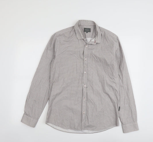 Mens UK Size M Peter Werth Red  Button-Up Long Sleeve Casual Shirt