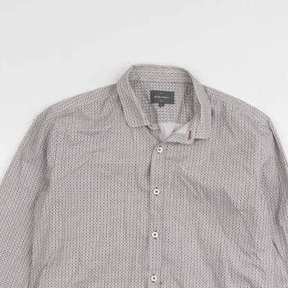 Mens UK Size M Peter Werth Red  Button-Up Long Sleeve Casual Shirt