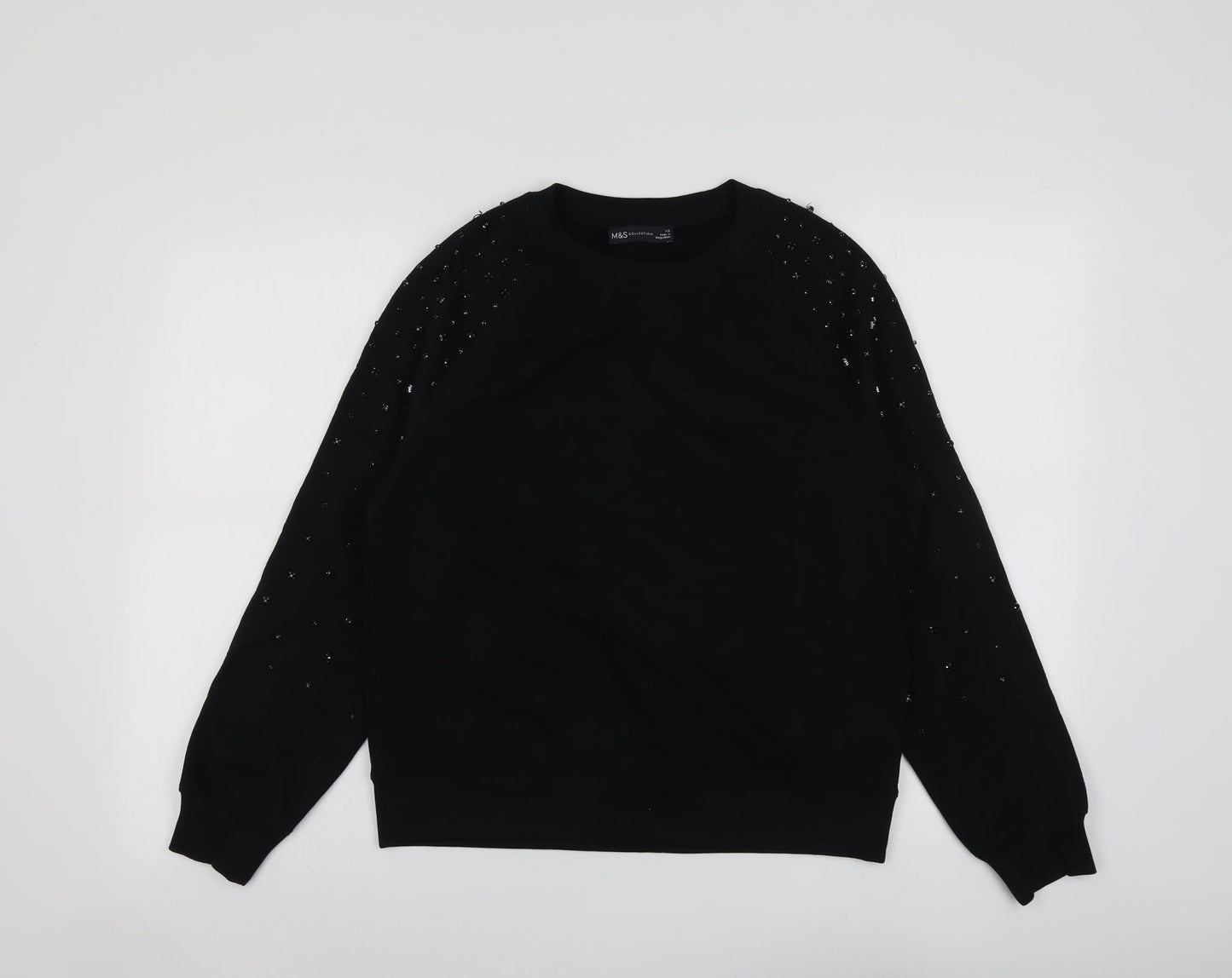 Womens UK Size XS Marks and Spencer Black Pullover Sweatshirt