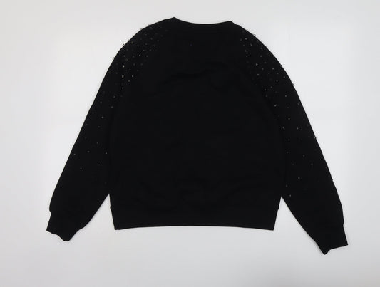Womens UK Size XS Marks and Spencer Black Pullover Sweatshirt