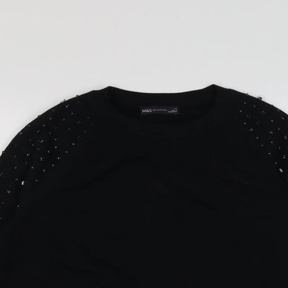 Womens UK Size XS Marks and Spencer Black Pullover Sweatshirt