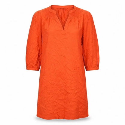 Marks and Spencer Womens Orange Viscose A-Line Size 6 V-Neck Pullover