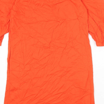 Marks and Spencer Womens Orange Viscose A-Line Size 6 V-Neck Pullover