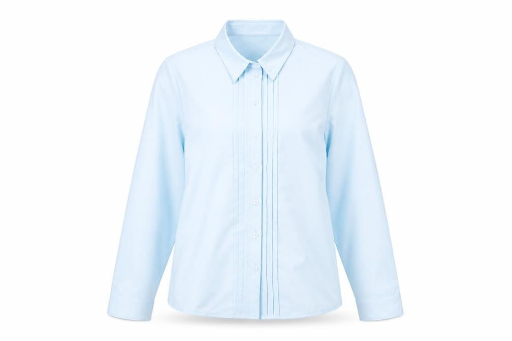 Womens UK Size 10 EWM Blue Basic Button-Up
