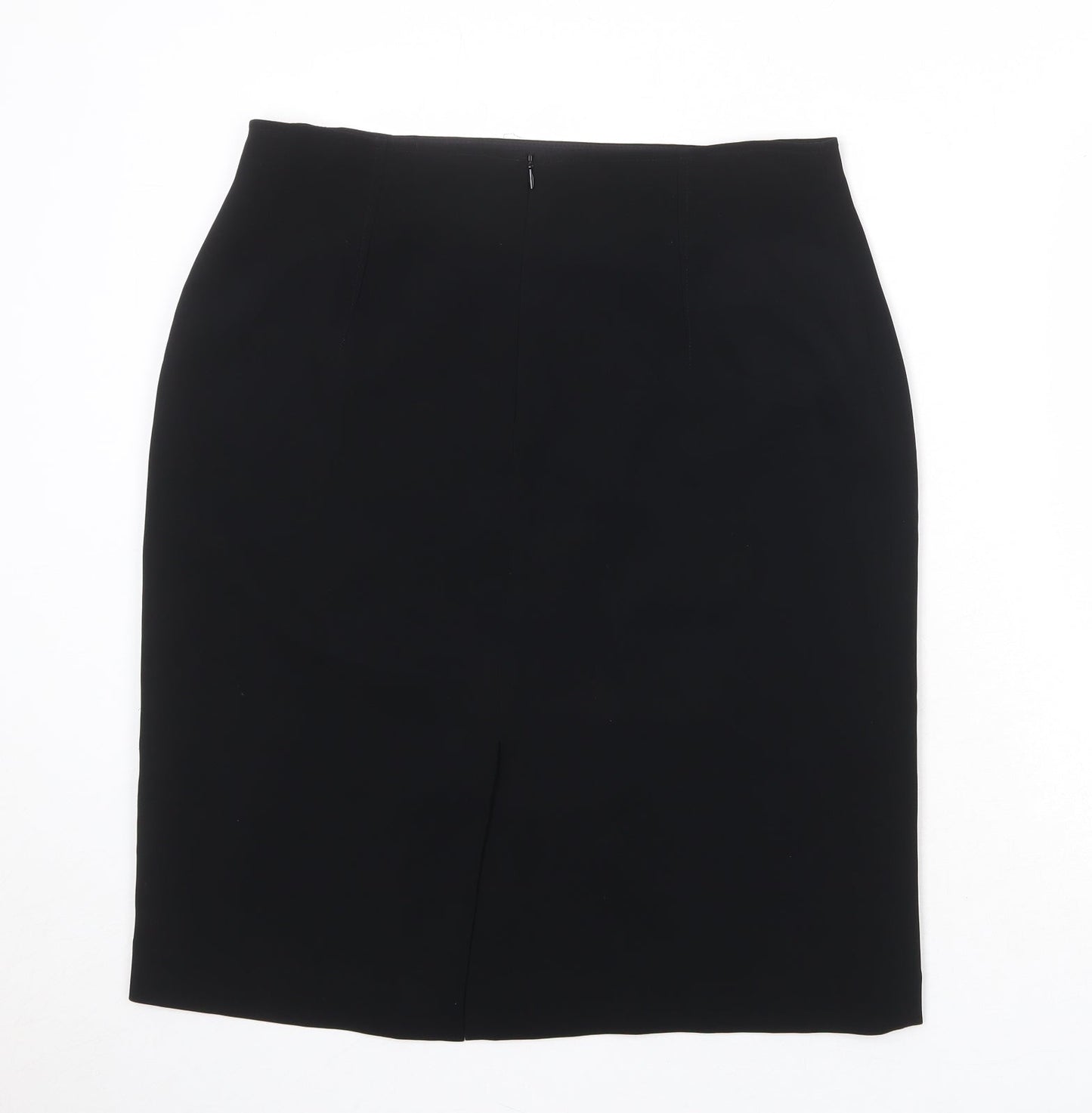 Louben Womens Black Polyester A-Line Skirt Size 35 in Zip