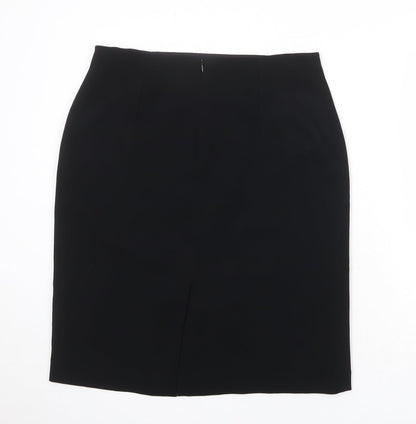 Louben Womens Black Polyester A-Line Skirt Size 35 in Zip