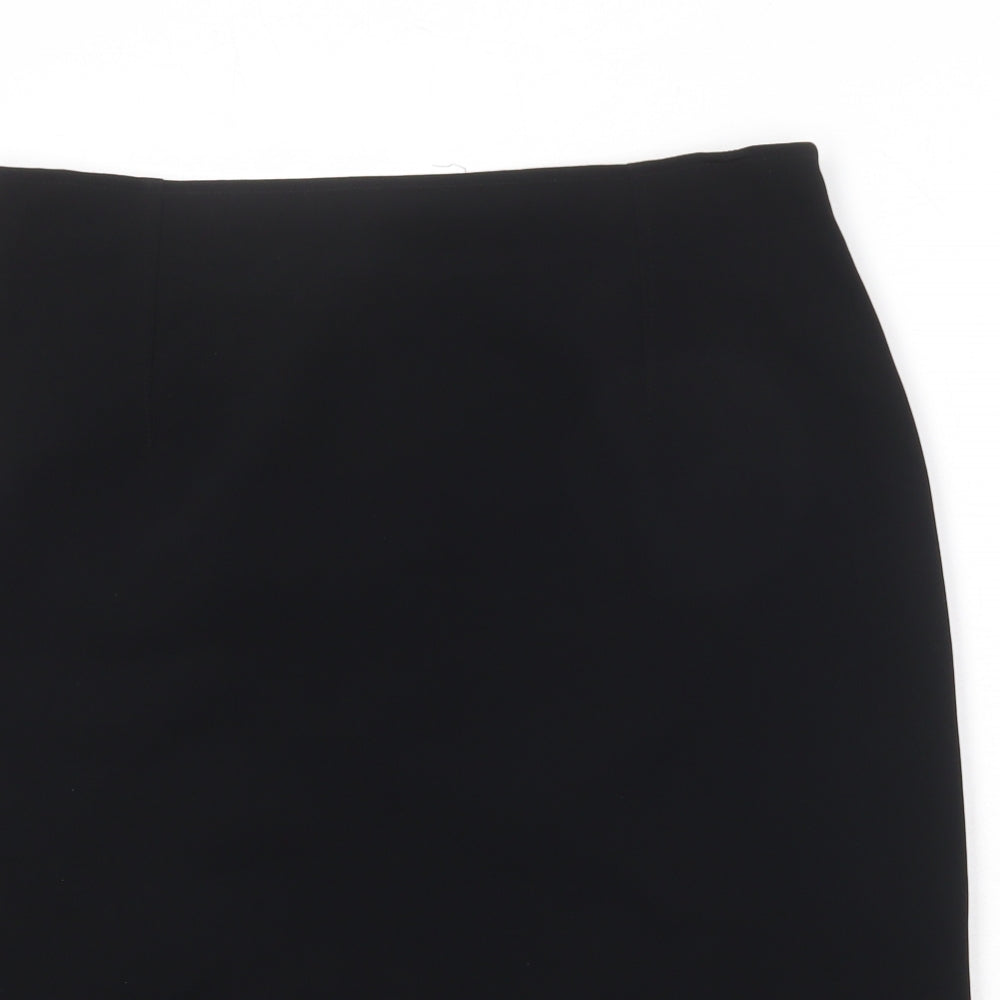 Louben Womens Black Polyester A-Line Skirt Size 35 in Zip