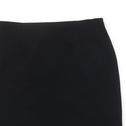Louben Womens Black Polyester A-Line Skirt Size 35 in Zip
