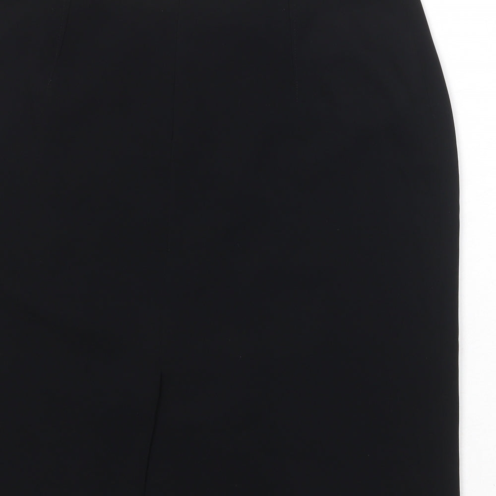 Louben Womens Black Polyester A-Line Skirt Size 35 in Zip