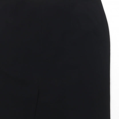 Louben Womens Black Polyester A-Line Skirt Size 35 in Zip