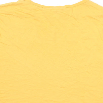 Womens UK Size 12 New Look Yellow Basic T-Shirt