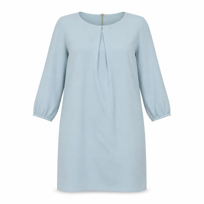 H&M Womens Blue Polyester A-Line Size 8 Round Neck Zip
