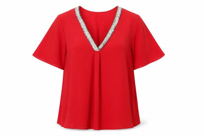 Womens UK Size 8 Dorothy Perkins Red Basic Blouse