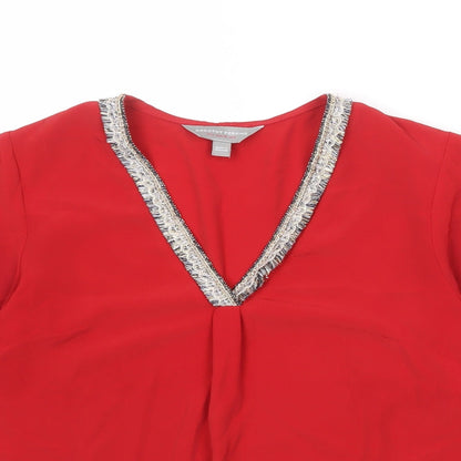 Womens UK Size 8 Dorothy Perkins Red Basic Blouse