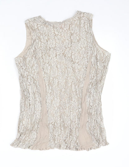 Womens UK Size M Together Beige Basic Tank