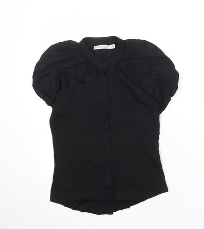 Womens UK Size M Zara Black Basic Button-Up